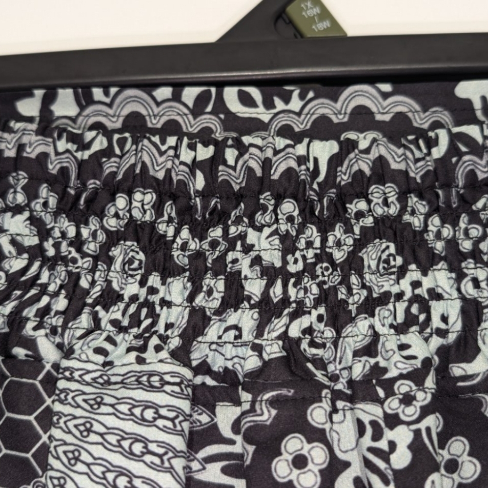 EXCELLENT USED CONDITION LU'S NAVY BLUE & TEAL CHIC WOMEN'S BOHO PANTS WIDE LEG - Picture 6 of 13